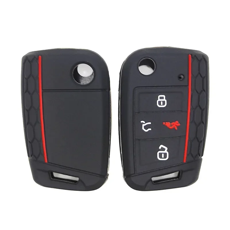 4 Key for VW Golf Alltrack R Wagon E-Golf Polo GTI Jetta Tiguan Skoda Octavia Atlas Car Key Fob Remote Cover Shell Case Silicone