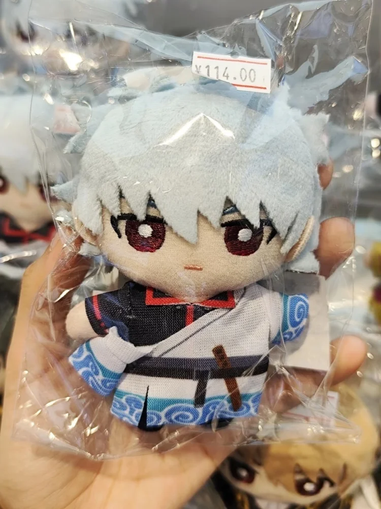 10cm Anime Gintama Gintoki Shinpachi Kawaii versión Q muñeco de peluche llavero bolsa colgante decoración juguete para regalo