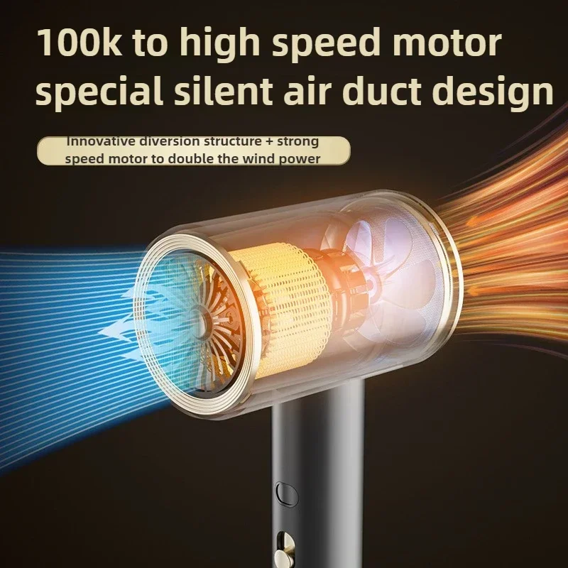 1800W Salon Special Hair Dryer Large Blowing Force Low Noise Silent Hair Dryer High Speed Hair Dryer Blue Light Ion EU US