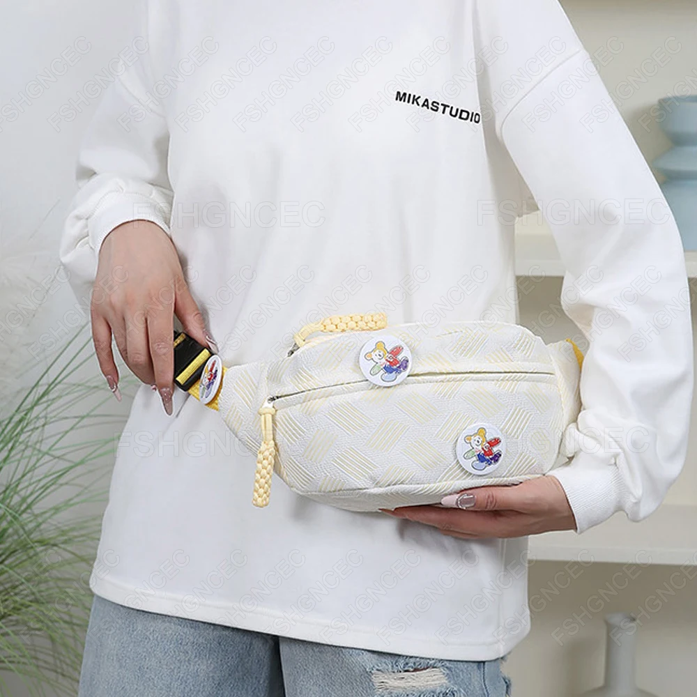 حقيبة صدر خفيفة الوزن بكتف واحد حقيبة كروس بسيطة ولطيفة حقيبة خصر كاجوال متعددة الاستخدامات حقيبة صغيرة متعددة الوظائف