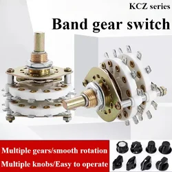 1PC KCZ 1 Pole 6/7/8/9/10/11 4 Pole 3/5 Position With Channel Rotary Switch Selector With Cap Rotary Switch Selector cap