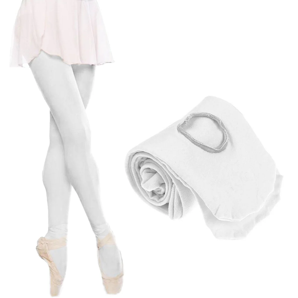 Танцевальные колготки, ультрамягкие эластичные балетные носки для женщин, белые, подходят для повседневной носки танцевального класса