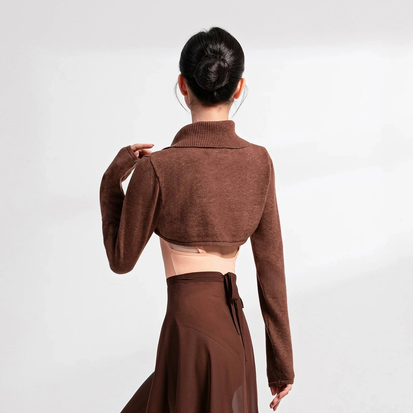 Sansha Women Ballet Warm Up Shrug, Turtleneck Long Sleeve Knit Jacket, Ballet Dance Practice Knitted Top