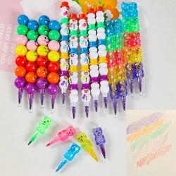 10pcs Candy Color Crayons for Kids Colorful Sugared Gourd Painting Pen Baby Shower Birthday Party Favors School Stationery Gifts