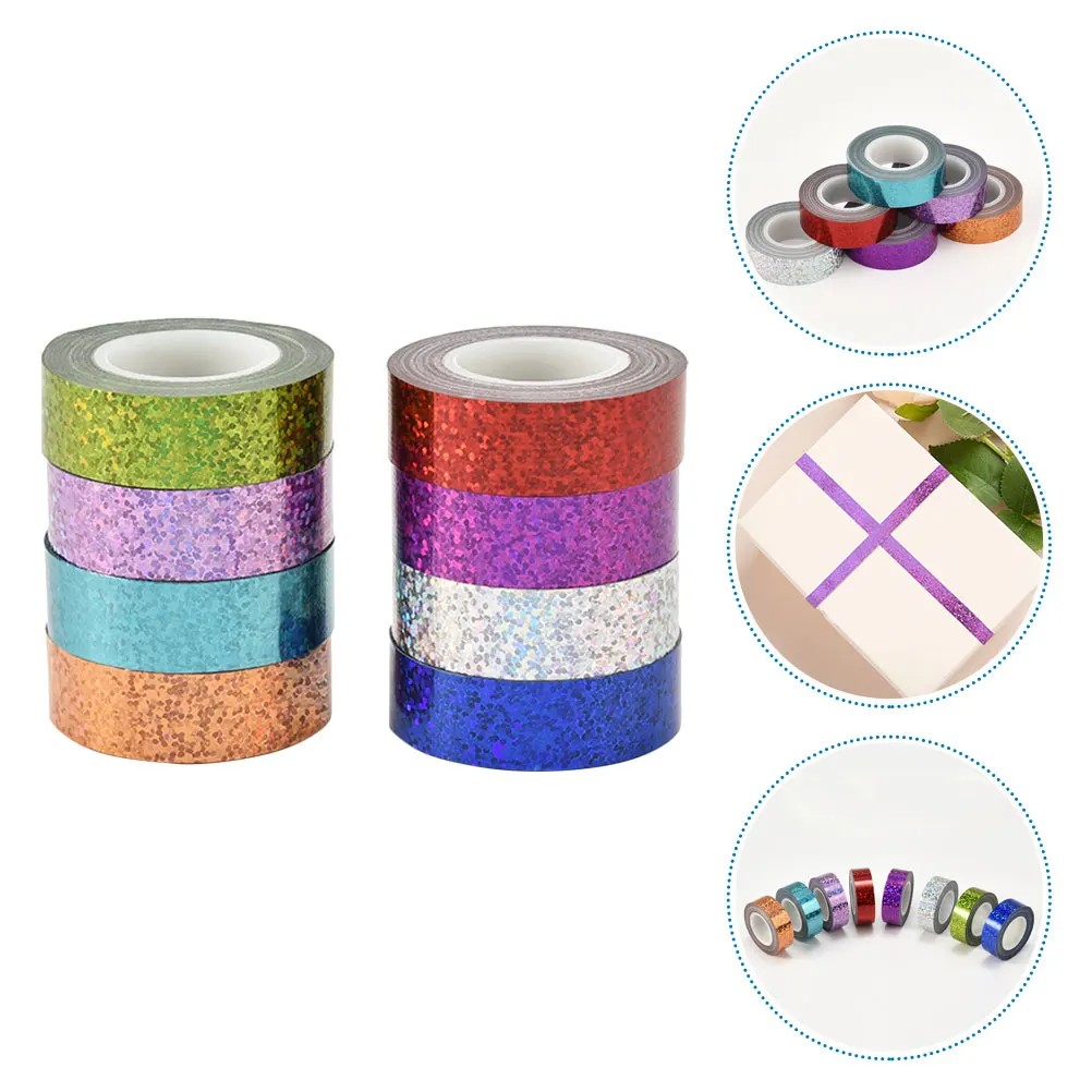 1 مجموعة الثلاثية الأبعاد شريط لاصق ذاتية اللصق متلألئ النهاية ل المجلات ألبوم صور الديكور المشاريع الحرفية بريق الشريط عدة #3