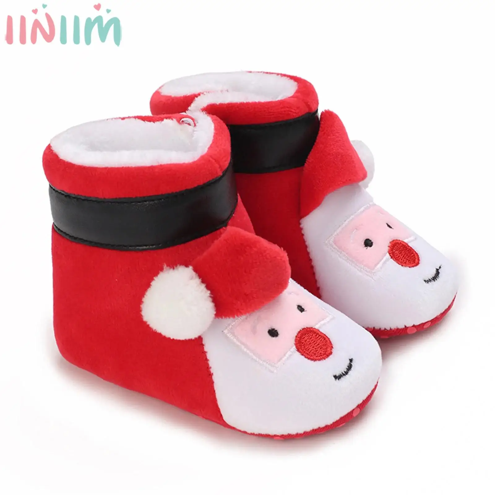 

Рождественские пинетки для маленьких мальчиков и девочек, носки, зимние теплые мягкие уютные флисовые тапочки, аксессуары для рождественского костюма для косплея