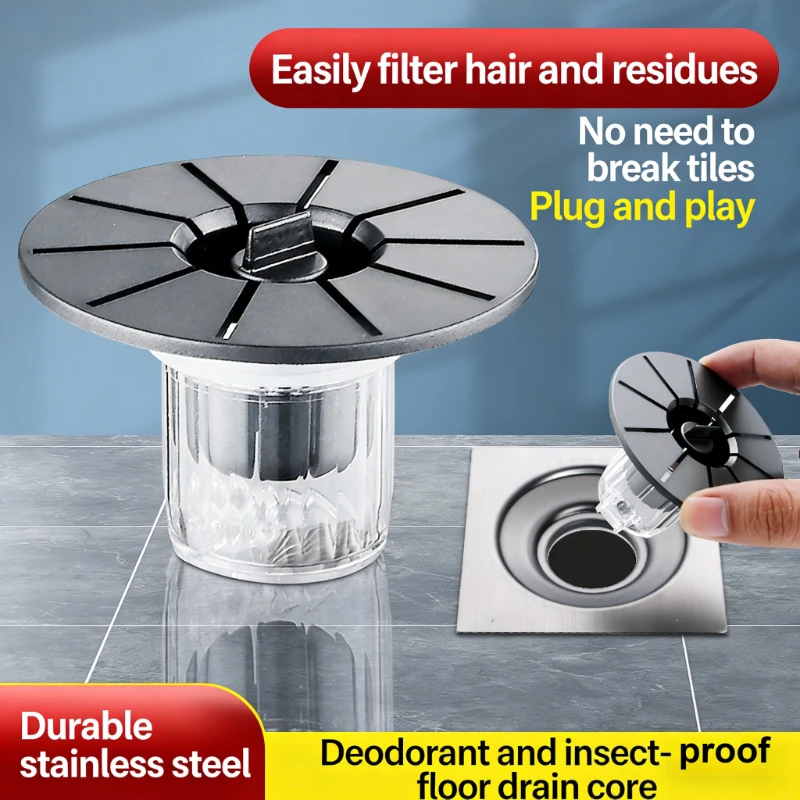 

Odor Proof Filter Floor Drain Toilet Sewer Pipe Insect Proof Device Universal Floor Drain Core Closed Cover Bathroom Accessories