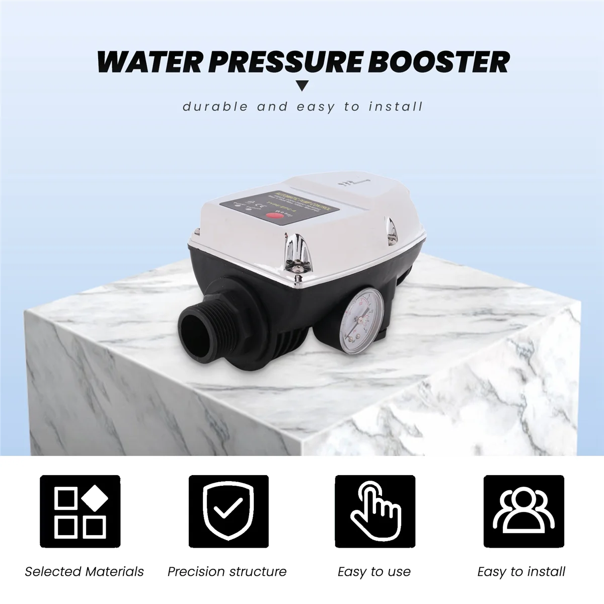 ABCD Water Pressure Booster Starting Controller Adjustable 1 Inch Pipe Automatic Pump Control on Off Mass Flow Switch 220V