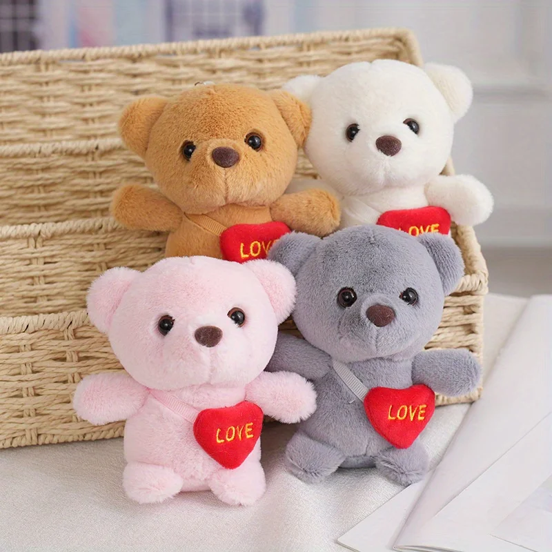 4.7inch Valentine's Day Animal Doll Love Bear Dolls Small Bag Pendants Plush Toys