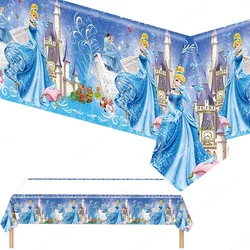 108x180cm Disney Cinderella Tablecloth Rectangle Plastic Disposable Table Cover for Girl Baby Shower Birthday Party Decorations