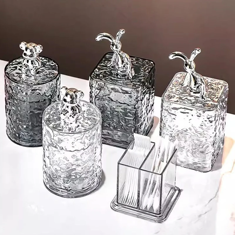 Creatieve Konijn Beer Tandenstoker Doos Katoenen Opbergdoos Lippenstift Houder Container Make-up Dispenser Organizer