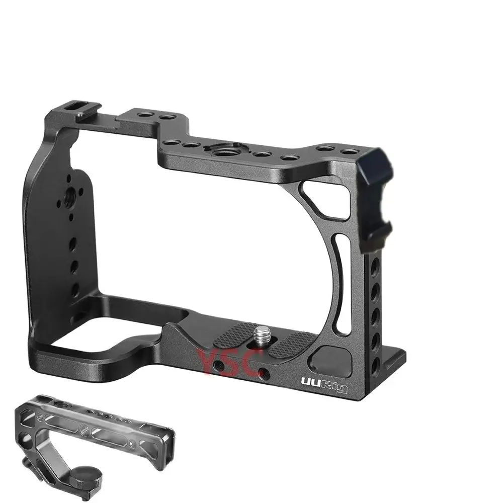 UURig C-A6600 Aluminum Alloy Camera Cage with Two Cold Shoe Compatible with Microphone and Fill Light For Sony A6600