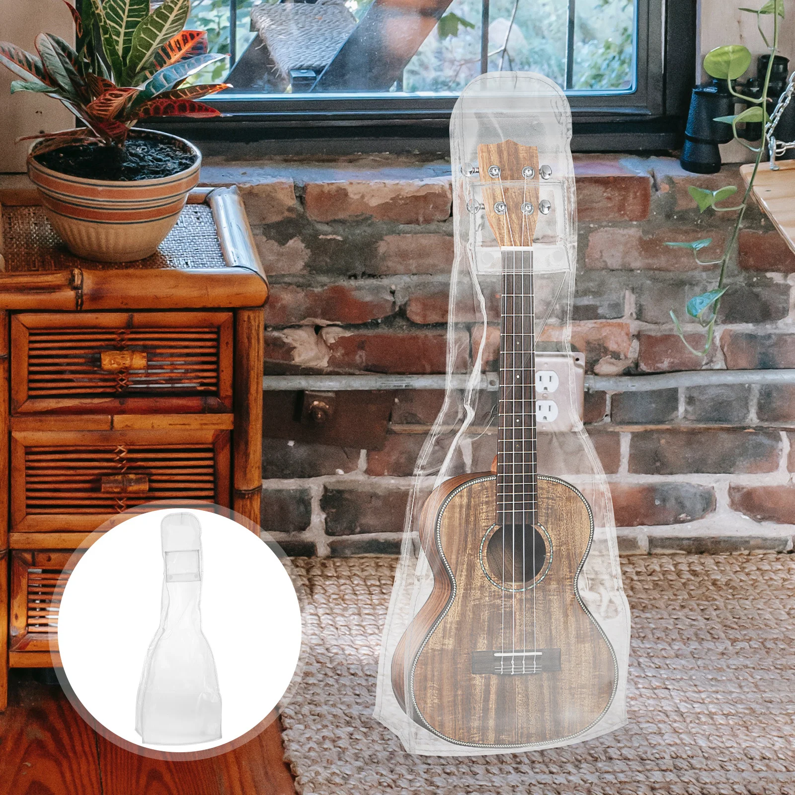 

Ukulele Dust Cover Transparent Protective Cover for Instruments Simple Design Not Easy to Deform Music Instrument Cover,