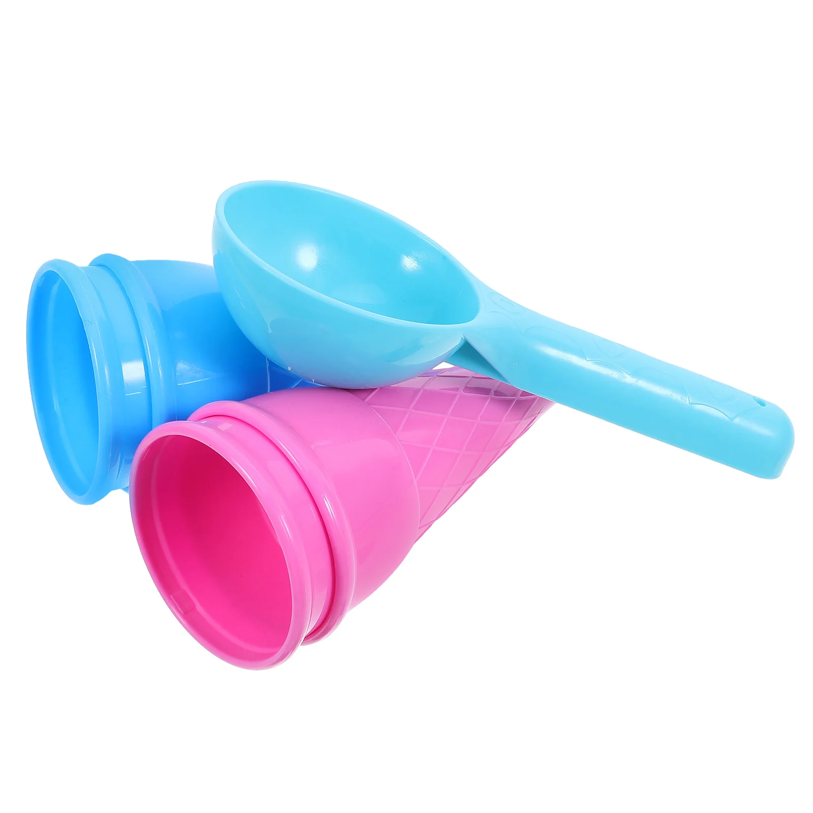 Juego de cucharas de cono de helado para niños, juguetes de playa seguros, sin plástico, para jugar al aire libre, Color aleatorio, arena de colores brillantes, 5 uds.