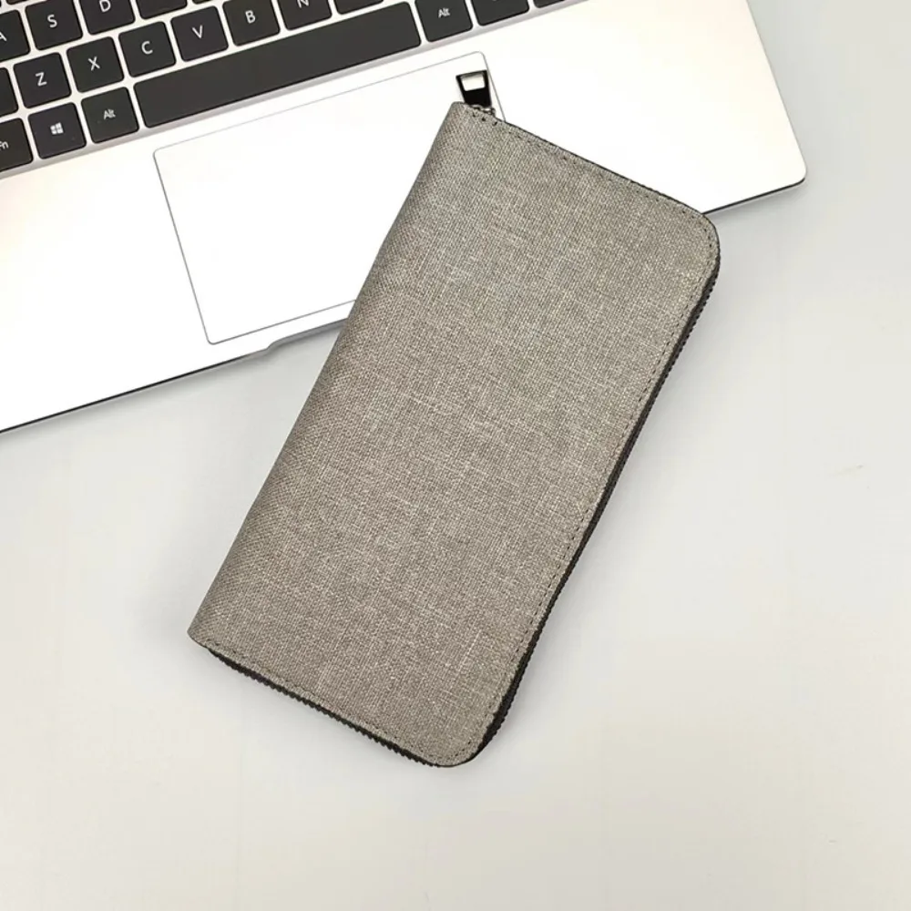 Daily Match Canvas Men Zipper Wallet Multi-card Large Capacity Hand-held Wallet Business Long Purses