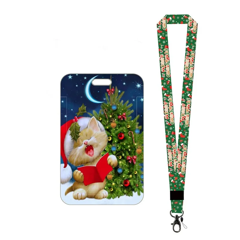 Weihnachten Gnome Kartenhalter Lanyard Schlüsselanhänger Yule Tür Kartenetui Umhängeband Chrimbo ID Ausweishalter Schlüsselzubehör – Detail 21