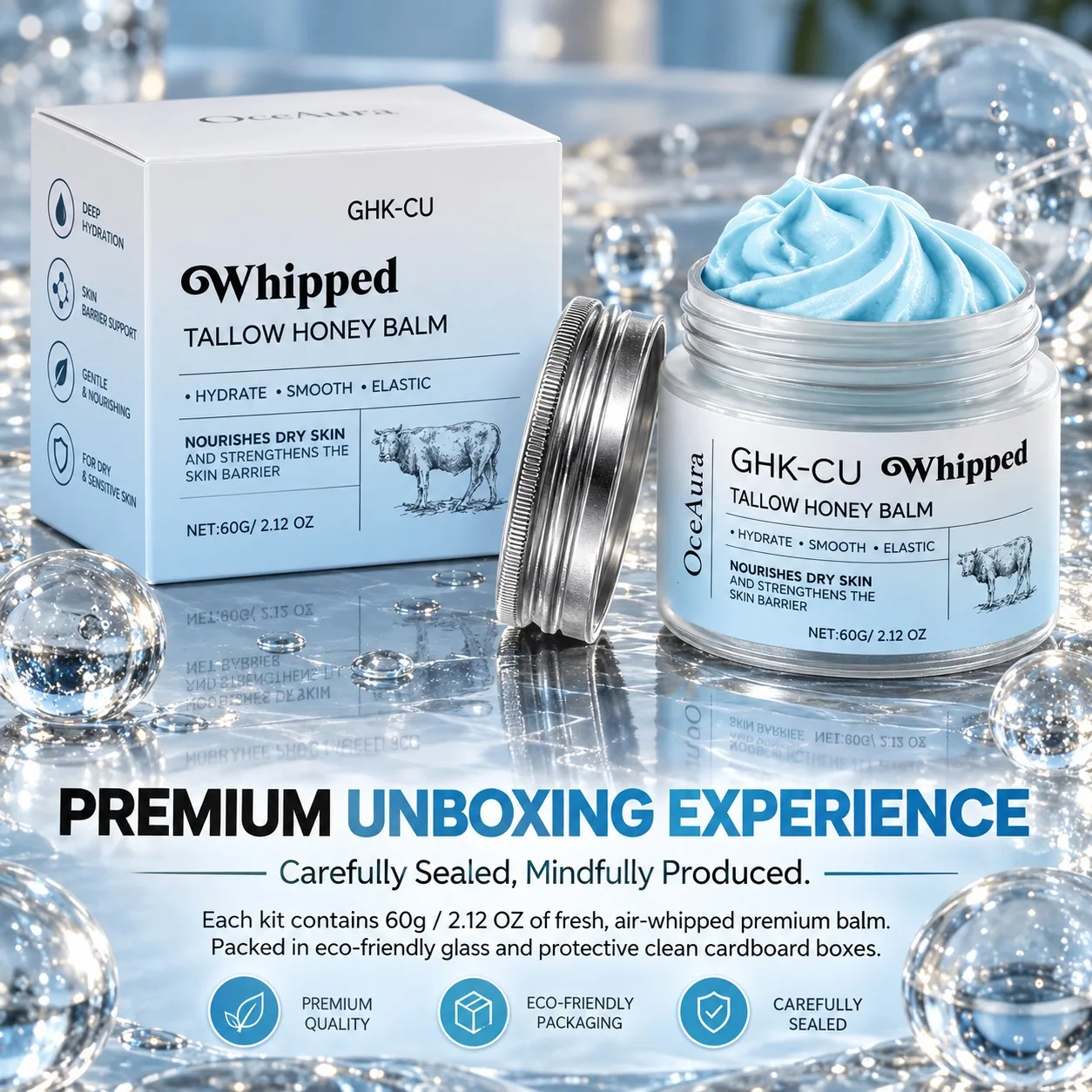 Mature, Dry Skin? Blue Balm Moisturizer – GHK-Cu Copper Peptides, Beef Tallow & Manuka Honey, Anti-Aging Hydrating Repair