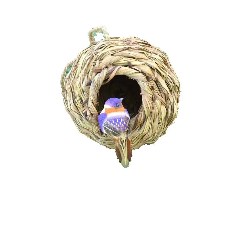 2024 neue Vögel Nest Vogelkäfig Gras Eier käfig Vogelhaus im Freien dekorativ gewebt hängenden Papagei Nest Häuser Haustier Schlafzimmer – Detail 5