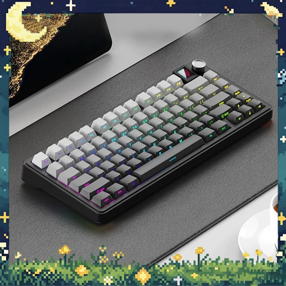 Technology S75 Pro Wireless Keyboard Three Mode Connection E-sports Keyboard 6000mAh Long Battery Life For Pc Accessories Gifts