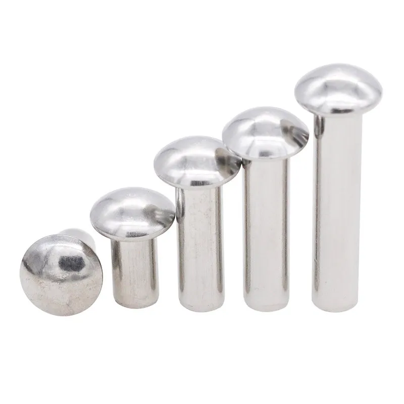 10~200Pcs M2 M2.5 M3 M4 M5 M6 M8 Solid Aluminum GB867 Button Semi Dome Round Head Percussion Punch Self-plugging Rivet