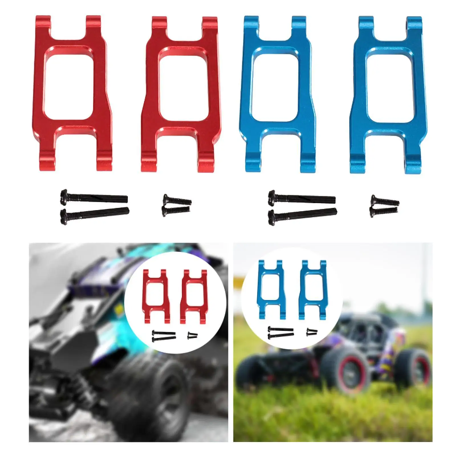 Brazos inferiores traseros de coche RC 1:18, brazos de control inferiores de coche RC de metal para