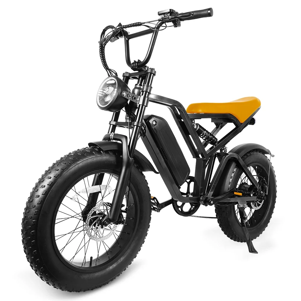 Bicicleta eléctrica de montaña de 750 w a 1000 w, 48 v, 15 ah, suspensión completa, motor dual, rueda de neumático ancho de 20 pulgadas