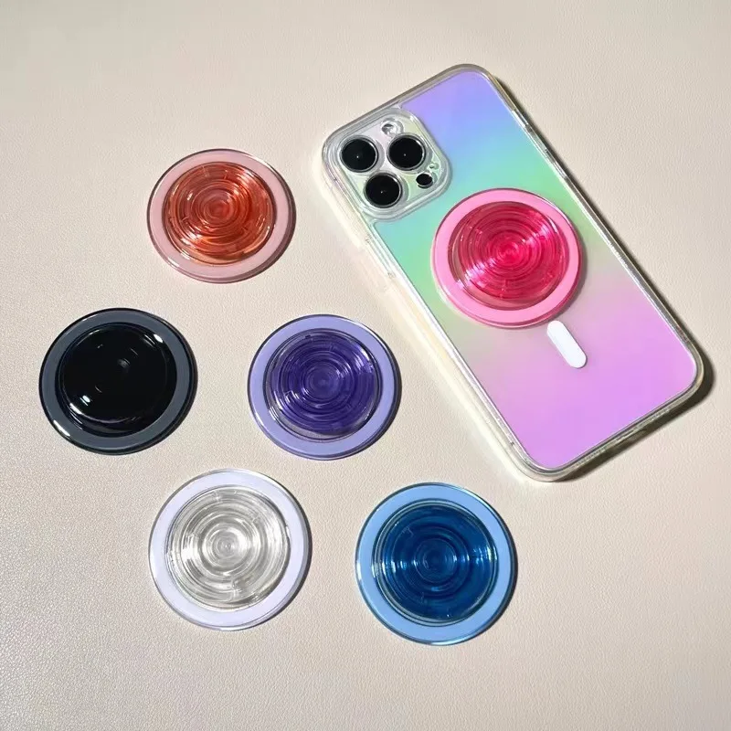 

Розовая круглая магнитная ручка для телефона Magsafe Tok Griptok, подставка для iPhone, забавный складной держатель для беспроводной зарядки