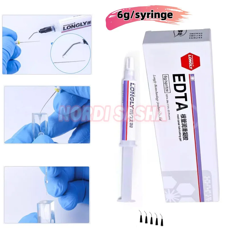 Стоматологический гель EDTA 6 г для расширения и смазки корневых каналов — средство для промывки полости рта для увеличения каналов полости, ополаскивания, растирания