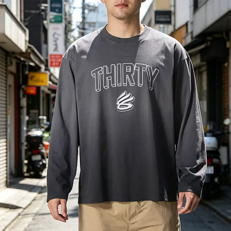 Under Armour CURRY men's printed basketball sportswear base layer long-sleeved casual T-shirt 6012754-001