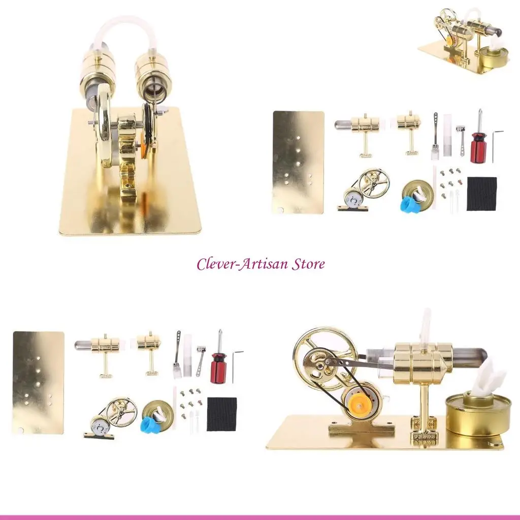 

E06B MINI All Metal Stirling Engine Motor Model Science Educational Toy Electricity G