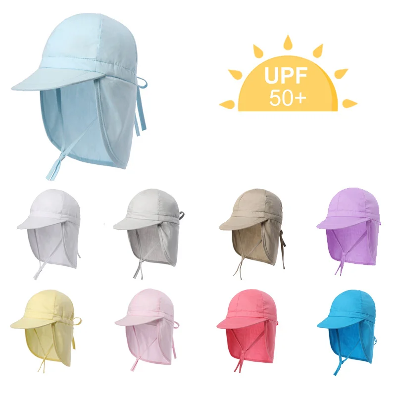 Summer Sun Cap Breathable Ear Protection Foldable Dry Quick Hat 1-7Years Baby Kids Boy Girls Outdoor Sun Hat Cap Hot Sale