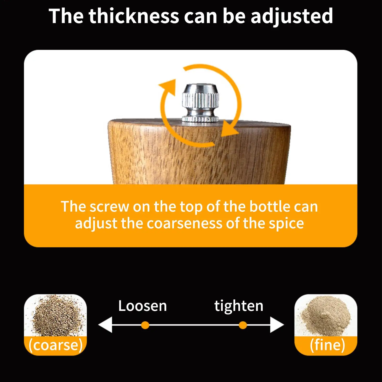 

Мельница для соли, деревянная регулируемая грубость с ложкой, регулируемая керамическая мельница для перца, мельница для приправ, домашней кухни