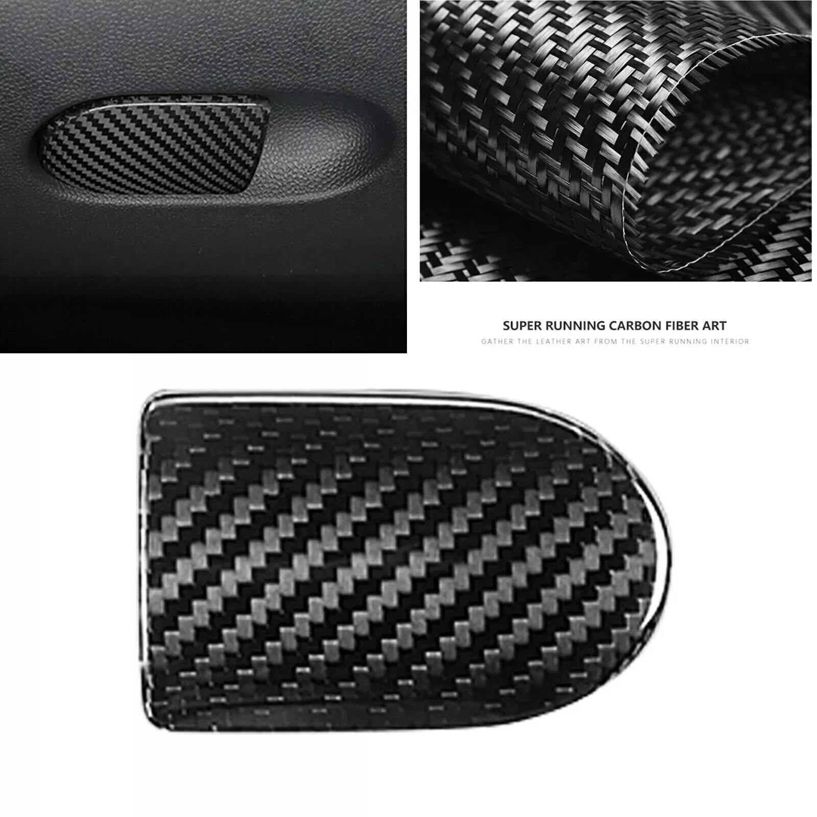 

1x Carbon Fiber Storage Box Handle Cover For Mini Cooper F55 F56 F57 2014-2021