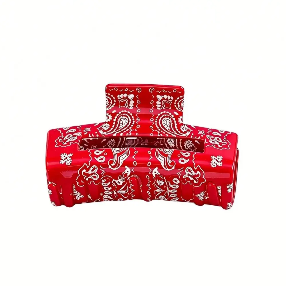 Acrylic Cashew Pattern Hair Clip Paisley Print Vintage Style Paisley Pattern Clip Retro Design Large Size Hair Claw Clips