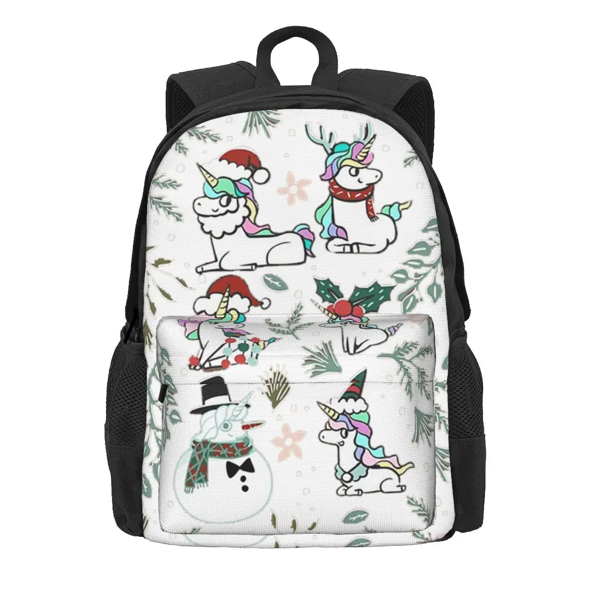 Mochilas de unicornio de Navidad para niños y niñas, mochilas escolares de dibujos animados para estudiantes, mochila para computadora portátil, bolsa de hombro