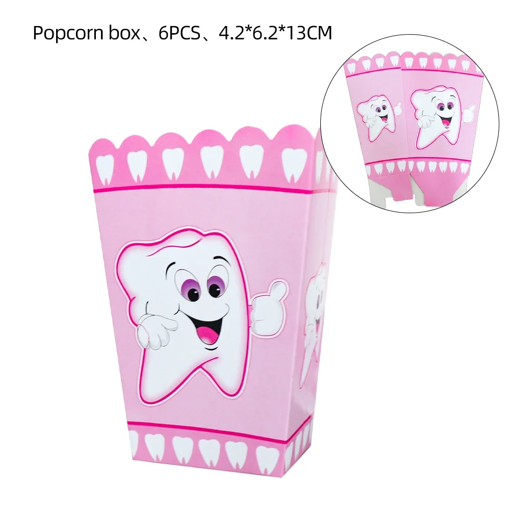 Pink Teeth Disposable Tableware Paper Plates Cups Balloons Tablecloths Baby Shower Girl's Birthday Party Supplies