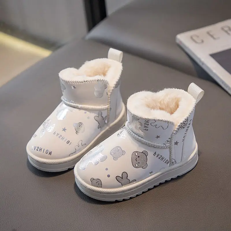 Girls Winter Boots 2025 New Kids Insulated Snow Boots Baby's Anti Slip Ankle Boots Warmth Outdoor