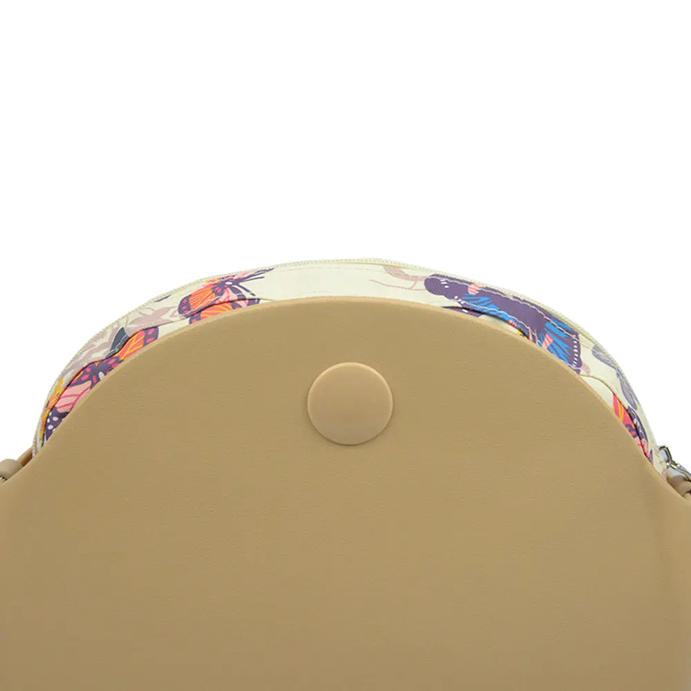 TANQU New Floral Composite Twill Cloth Waterproof Inner Lining Insert Zipper Pocket for O Bag Obag Moon Light for O Moon Light