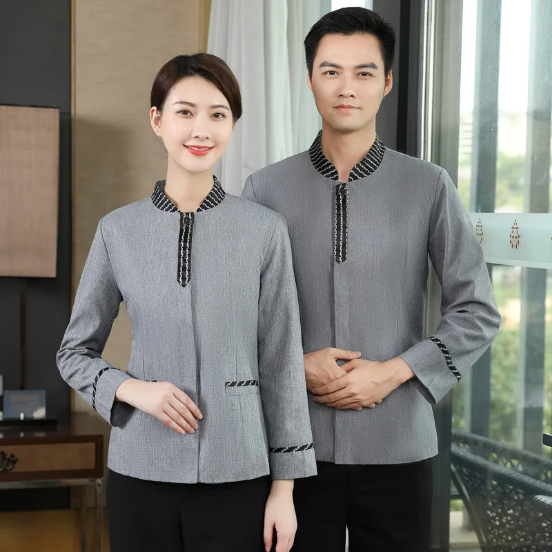 

Cleaning work uniforms for men and women, long-sleeved hotel room staff uniforms, hotel attendant uniforms, property cleaning st