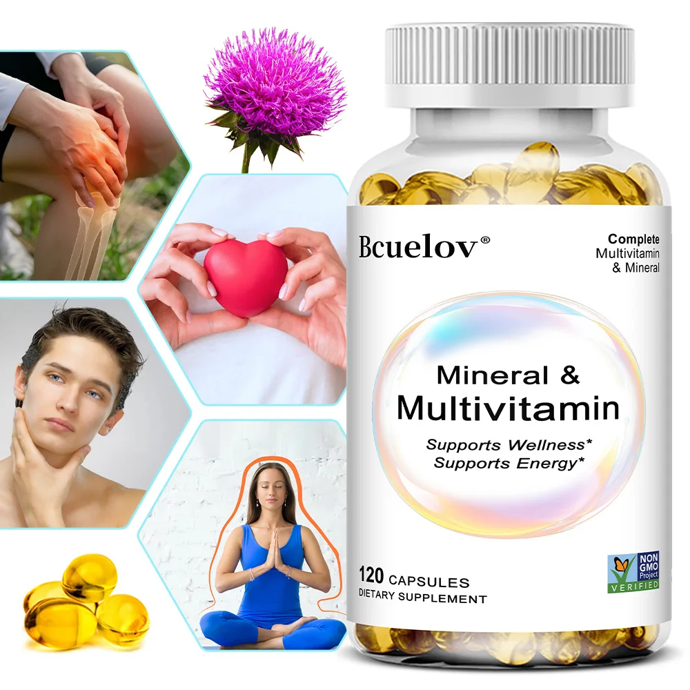 

Multivitamin & Mineral Capsules, Whole Food Complex, Support Energy & Focus, Immunity Boost, Supports Wellness - 120 Capsules