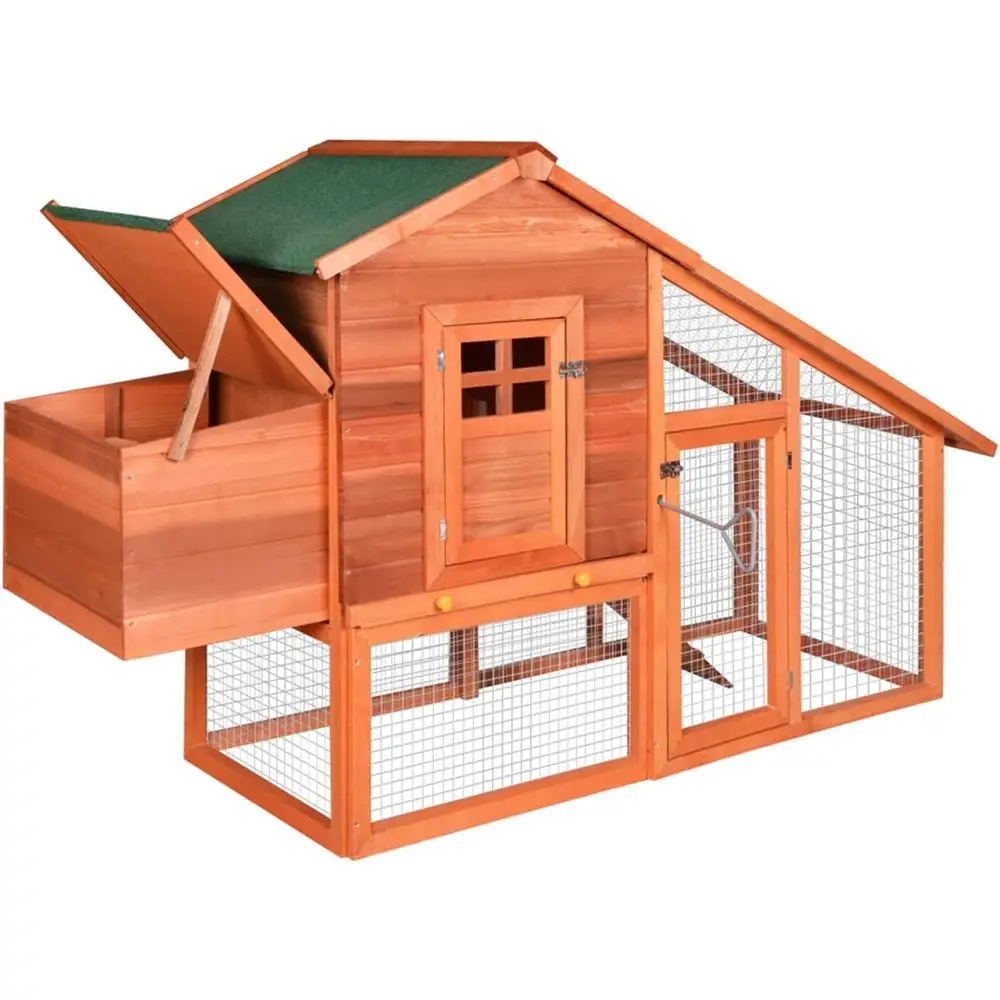 

Большой уличный деревянный курятник и вольер для кроликов с вентиляцией и съемным домиком для животных для заднего двора