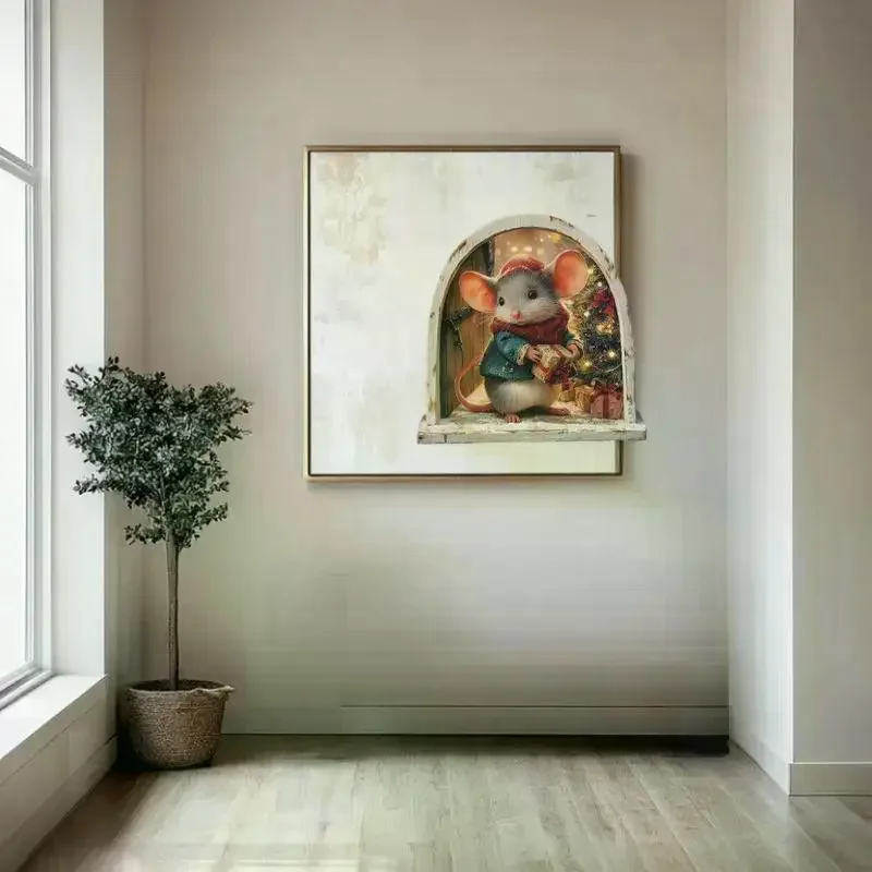 Nette Weihnachten Kleine Maus Loch Wand Aufkleber Weihnachten Dekoration Für Home Noel Navidad Frohe Weihnachten Neue Jahr Zubehör
