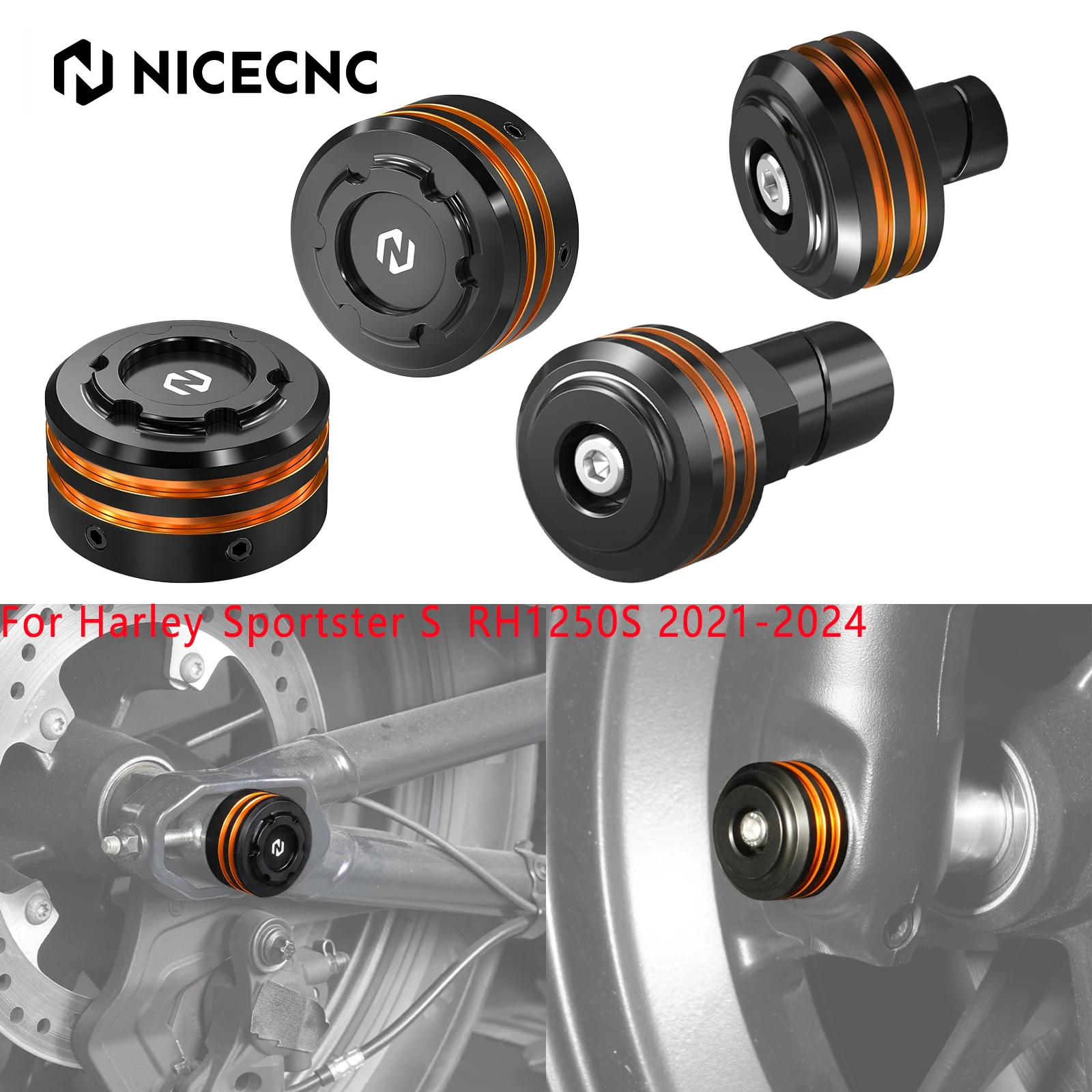 

For Harley Sportster S RH1250S 2021-2024 NICECNC Front&Rear Axle Nut Covers Pan America 1250 Special RA1250S Pan America 1250 RA