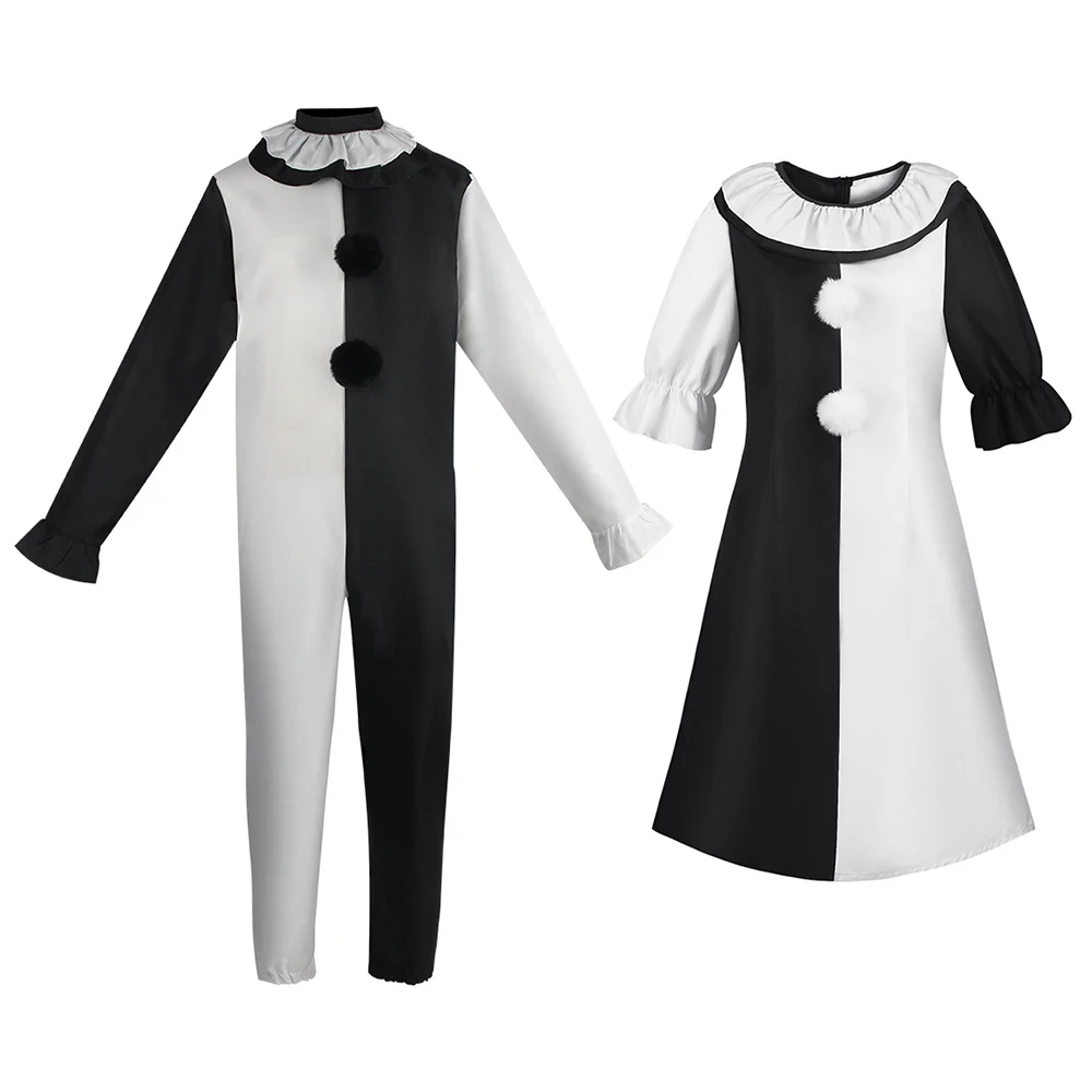 Terrifier Art Clown Joker Cosplay Costume Men Jumpsuit Women Role Play Fancy Dress Up Horror Dress Suit Halloween Carnival Party