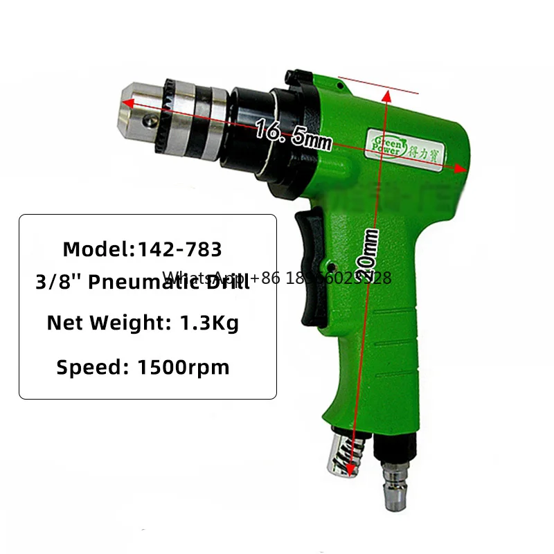 3/8 inch Industrial Pneumatic Air Impact Drill 500 Rpm Pneumatic Drill For Automotive Maintenance Market