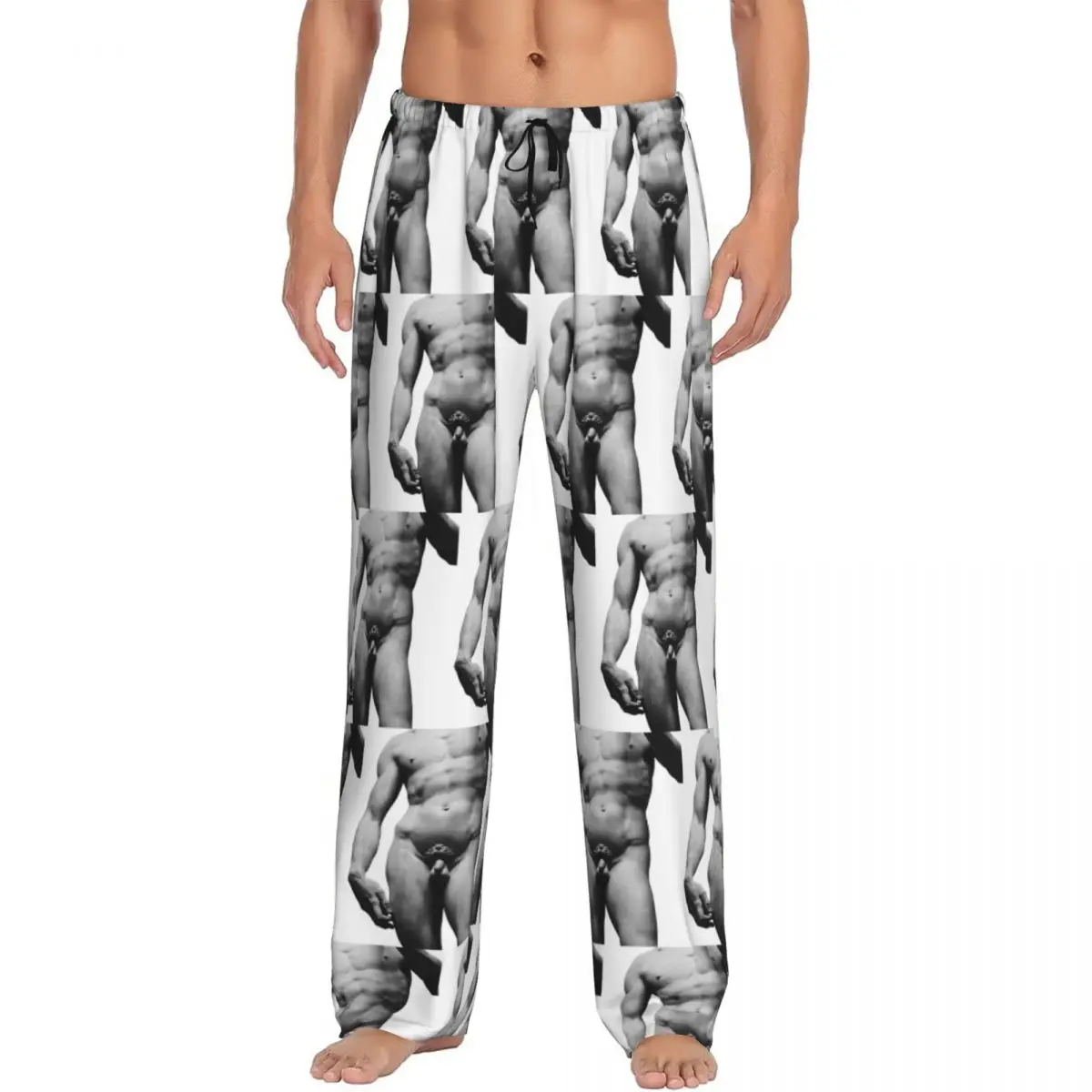 

Мужские пижамные штаны Custom David Sculpture с карманами для сна и отдыха