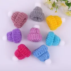 10 pezzi Mini cappello colorato intrecciato a mano fai da te regalo di natale personalizzazione pompon artigianato articoli artigianali con romanzo fatto a mano