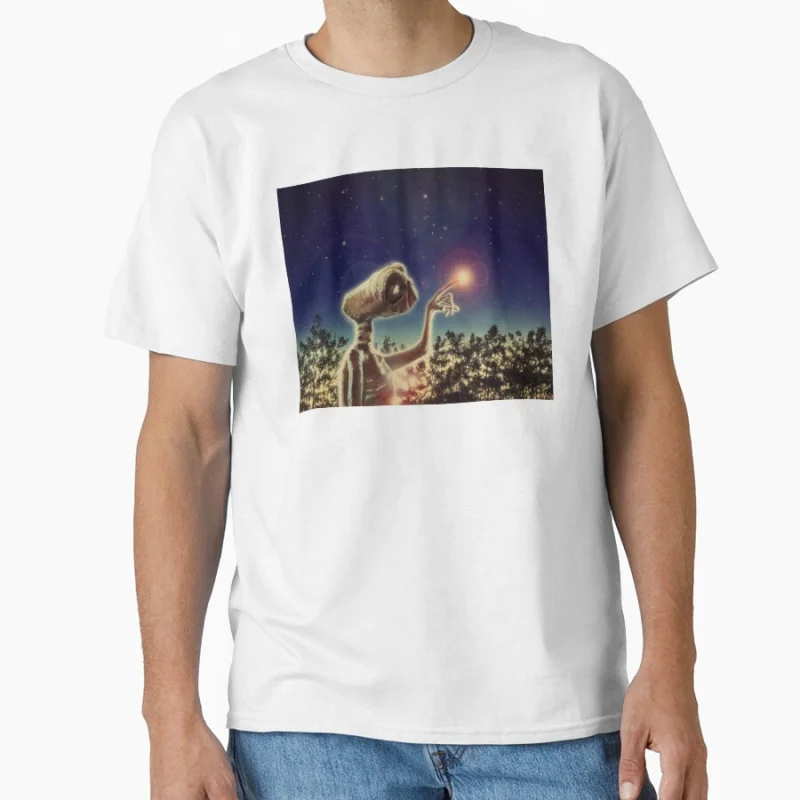 إي.ت. تي شيرت The Extra Terrestrial (1982) فيلم ريترو 80s الغريبة الخيال العلمي هدية تي شيرت كبير الحجم ملابس مطبوعة جرافيك #2