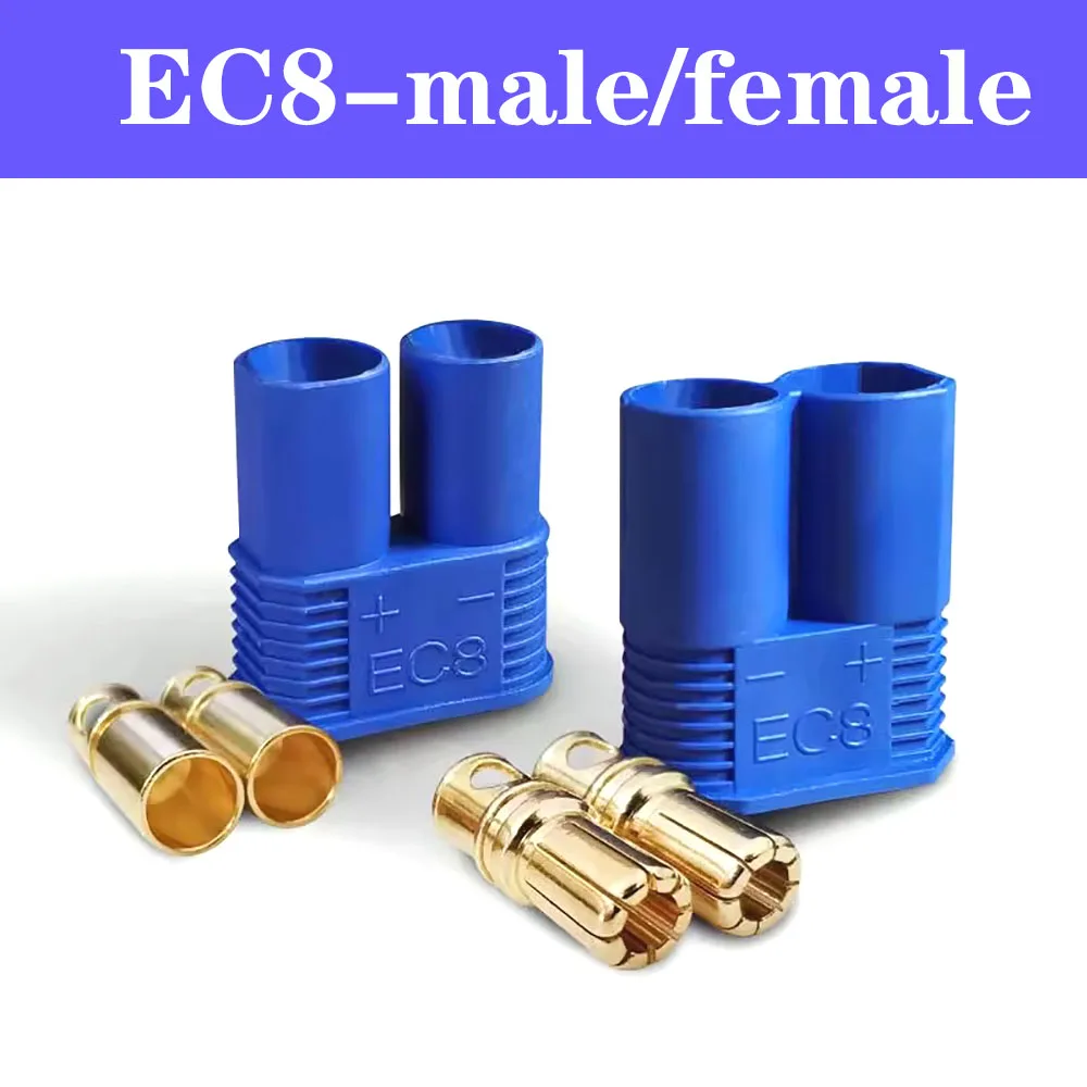 1 Pairs male female EC3 EC5 EC8 connector kit male and female Bullet Gold Plated Banana Plug for RC Connector parts