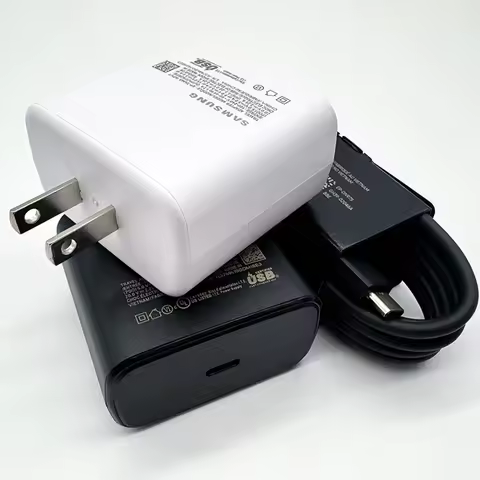 Samsung 45W US PD Charger Super Fast Charge Adapter 5A USB C To Type-C Cable For Galaxy S21 S22 S23 S24 Ultra Note 20 10 Plus